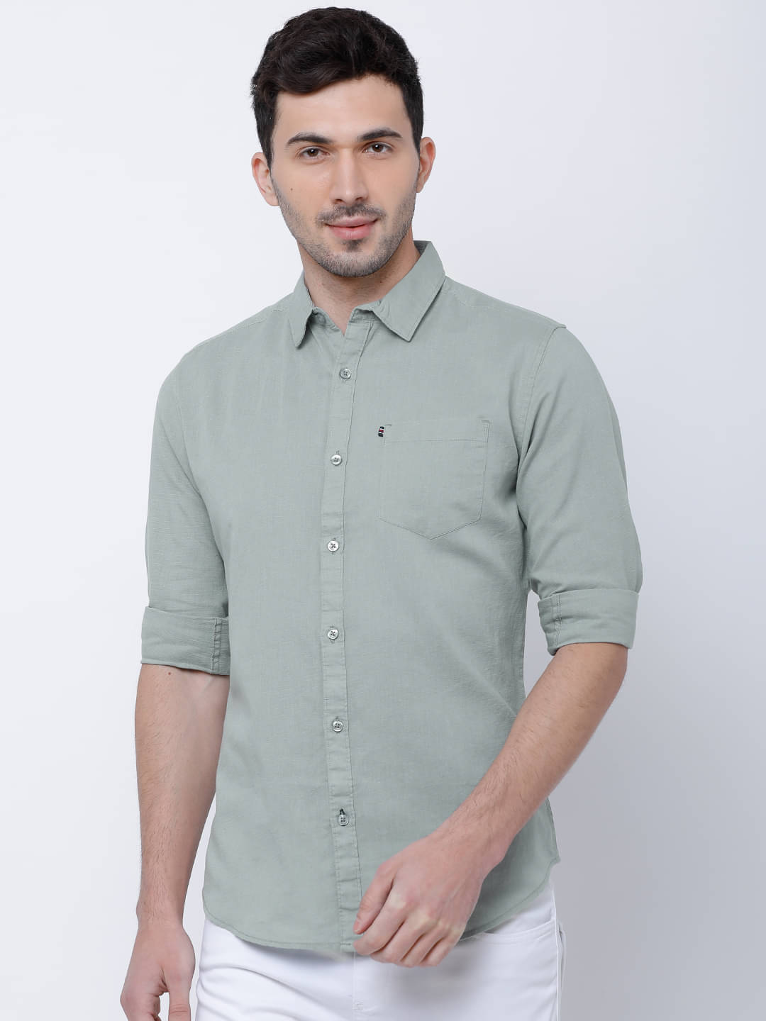    			Highlander Cotton Blend Slim Fit Solids Full Sleeves Men's Casual Shirt - Grey ( Pack of 1 )