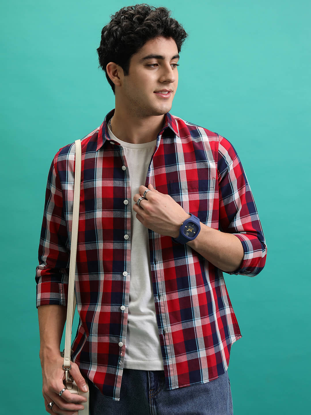Highlander Cotton Blend Slim Fit Checks Full Sleeves Men's Casual Shirt - Multicolor ( Pack of 1 )