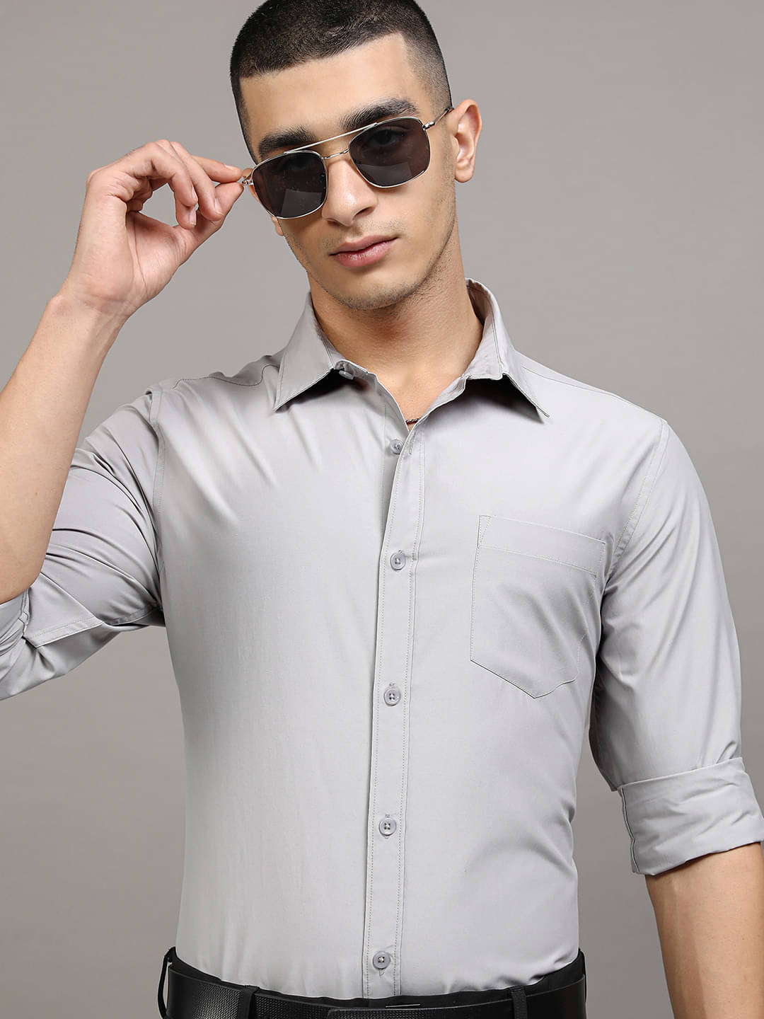     			Highlander Cotton Blend Slim Fit Solids Full Sleeves Men's Casual Shirt - Off White ( Pack of 1 )