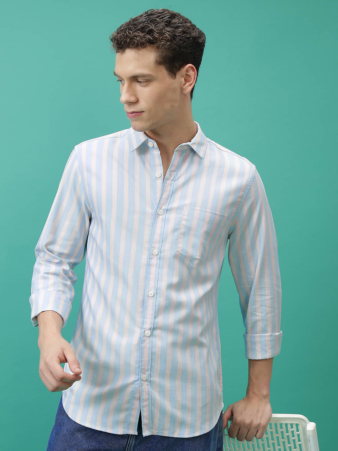 Highlander Cotton Blend Slim Fit Striped Full Sleeves Men's Casual Shirt - Multicolor ( Pack of 1 ) Highlander Cotton Blend Slim Fit Striped Full Sleeves Men's Casual Shirt - Multicolor ( Pack of 1 )