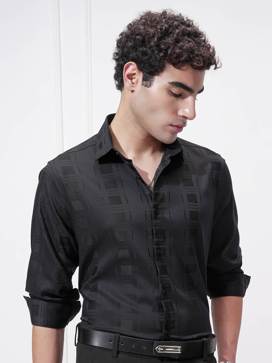Highlander Cotton Blend Slim Fit Checks Full Sleeves Men's Casual Shirt - Black ( Pack of 1 ) Highlander Cotton Blend Slim Fit Checks Full Sleeves Men's Casual Shirt - Black ( Pack of 1 )