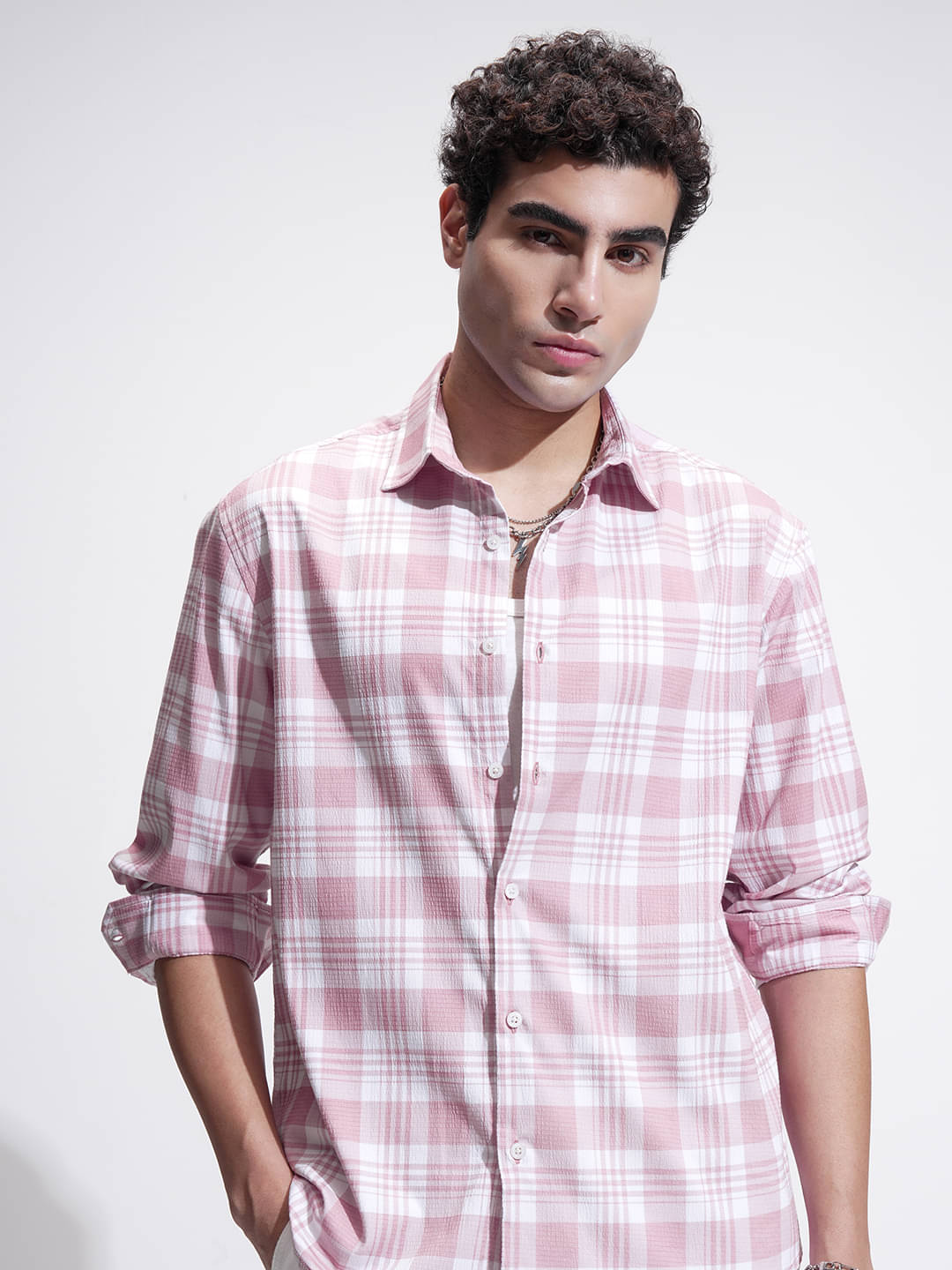     			Highlander Poly Cotton Relaxed Fit Checks Full Sleeves Men's Casual Shirt - Multicolor ( Pack of 1 )