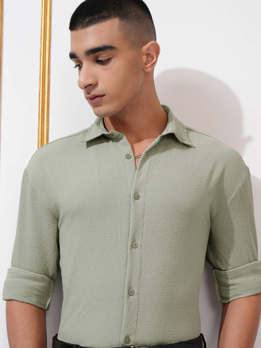 Highlander Polyester Relaxed Fit Solids Full Sleeves Men's Casual Shirt - Green ( Pack of 1 ) Highlander Polyester Relaxed Fit Solids Full Sleeves Men's Casual Shirt - Green ( Pack of 1 )
