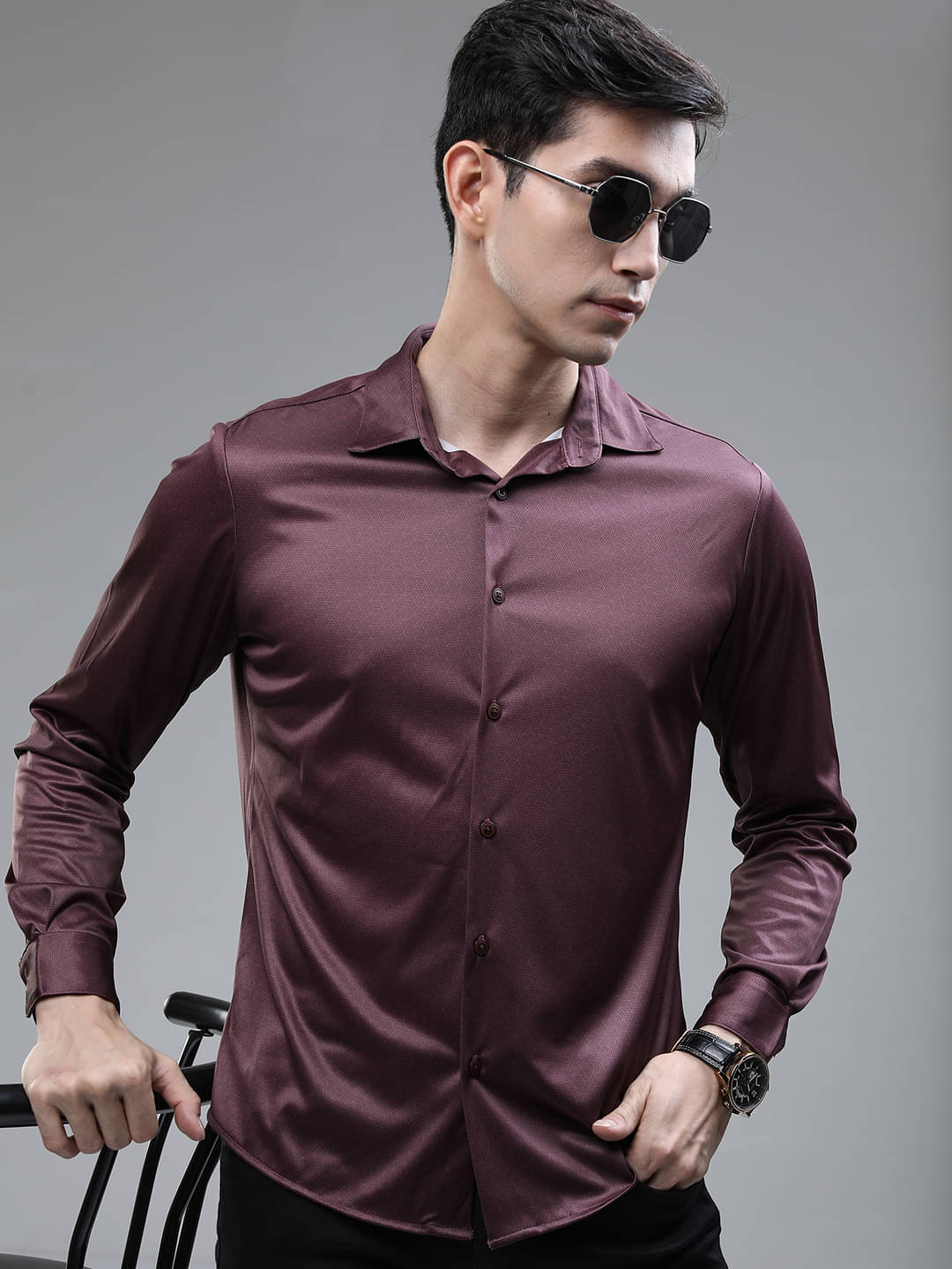 Highlander Polyester Slim Fit Printed Full Sleeves Men's Casual Shirt - Maroon ( Pack of 1 ) Highlander Polyester Slim Fit Printed Full Sleeves Men's Casual Shirt - Maroon ( Pack of 1 )
