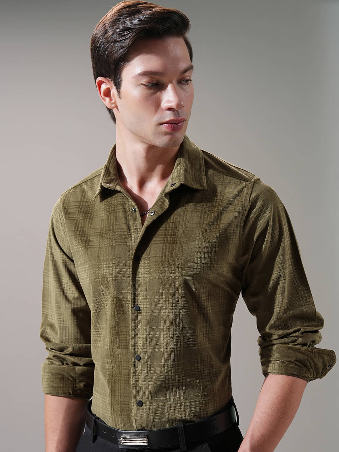 Highlander Polyester Slim Fit Self Design Full Sleeves Men's Casual Shirt - Olive ( Pack of 1 ) Highlander Polyester Slim Fit Self Design Full Sleeves Men's Casual Shirt - Olive ( Pack of 1 )