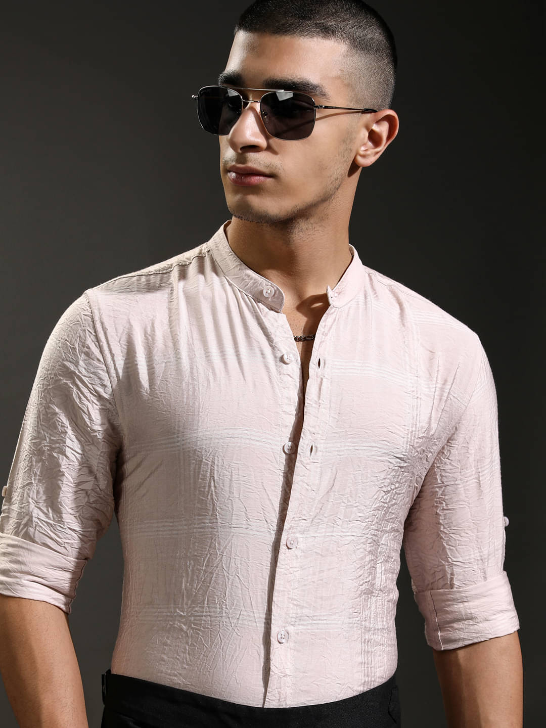     			Highlander Rayon Flex Regular Fit Solids Full Sleeves Men's Casual Shirt - Pink ( Pack of 1 )