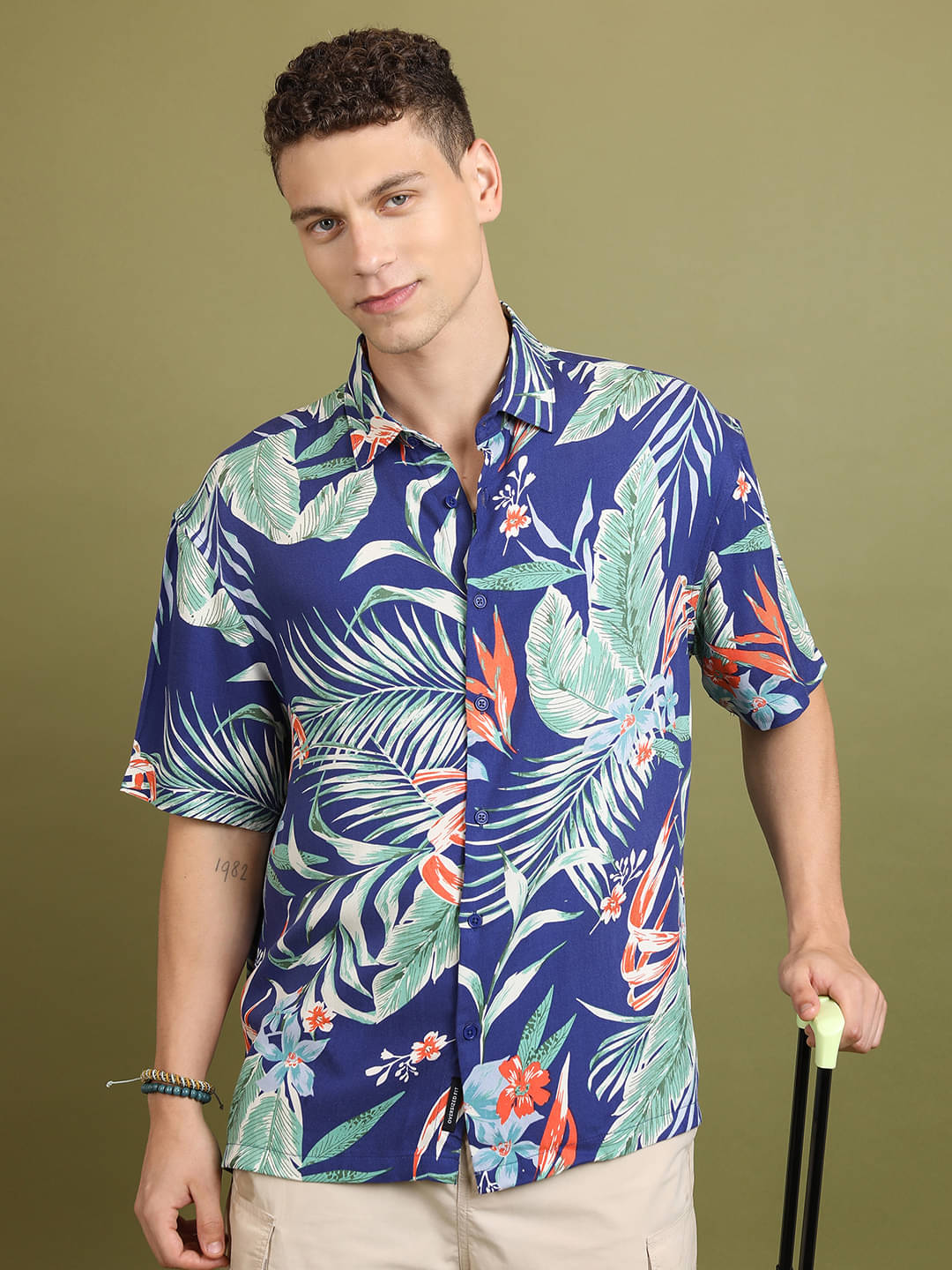 Highlander Viscose Oversized Fit Printed Half Sleeves Men's Casual Shirt - Blue ( Pack of 1 ) Highlander Viscose Oversized Fit Printed Half Sleeves Men's Casual Shirt - Blue ( Pack of 1 )