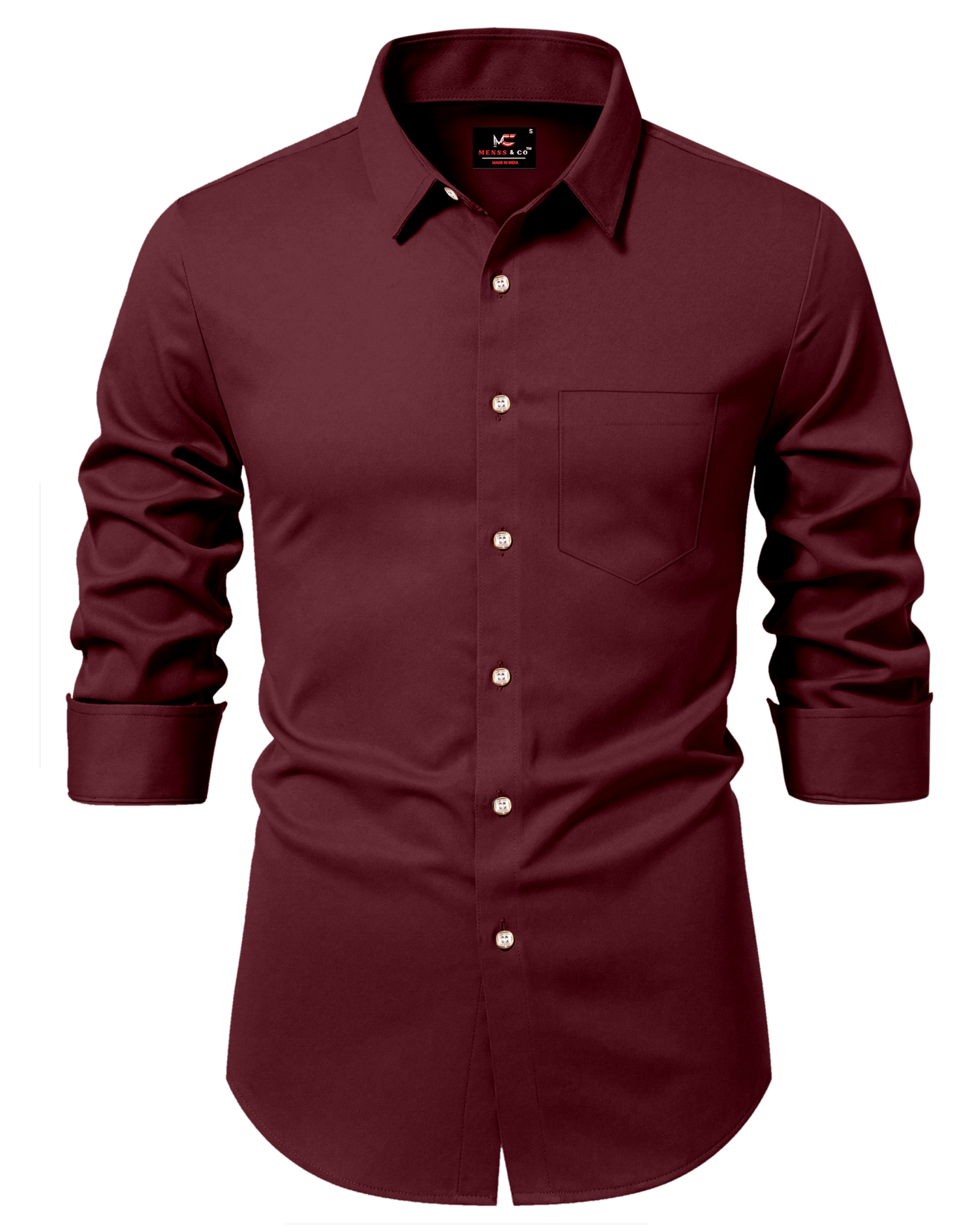     			JENY FASHION Cotton Blend Slim Fit Solids Full Sleeves Men's Casual Shirt - Maroon ( Pack of 1 )
