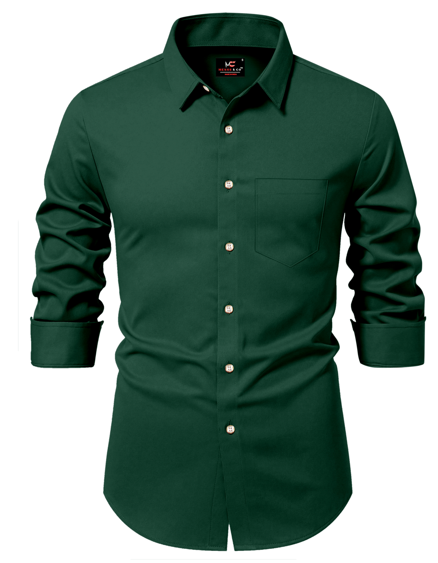     			JENY FASHION Cotton Blend Slim Fit Solids Full Sleeves Men's Casual Shirt - Green ( Pack of 1 )