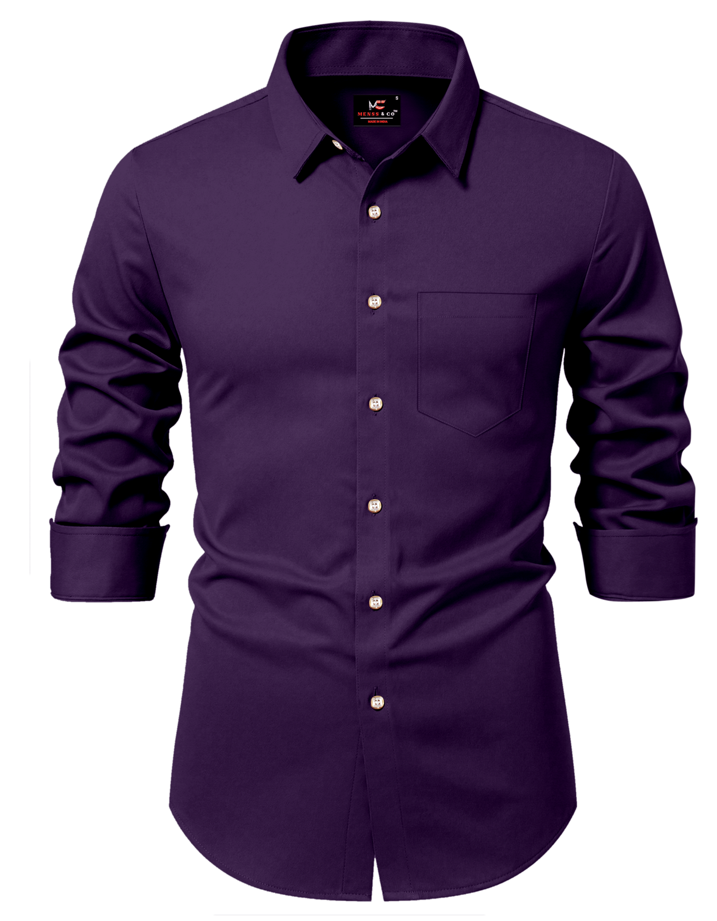    			JENY FASHION Cotton Blend Slim Fit Solids Full Sleeves Men's Casual Shirt - Purple ( Pack of 1 )