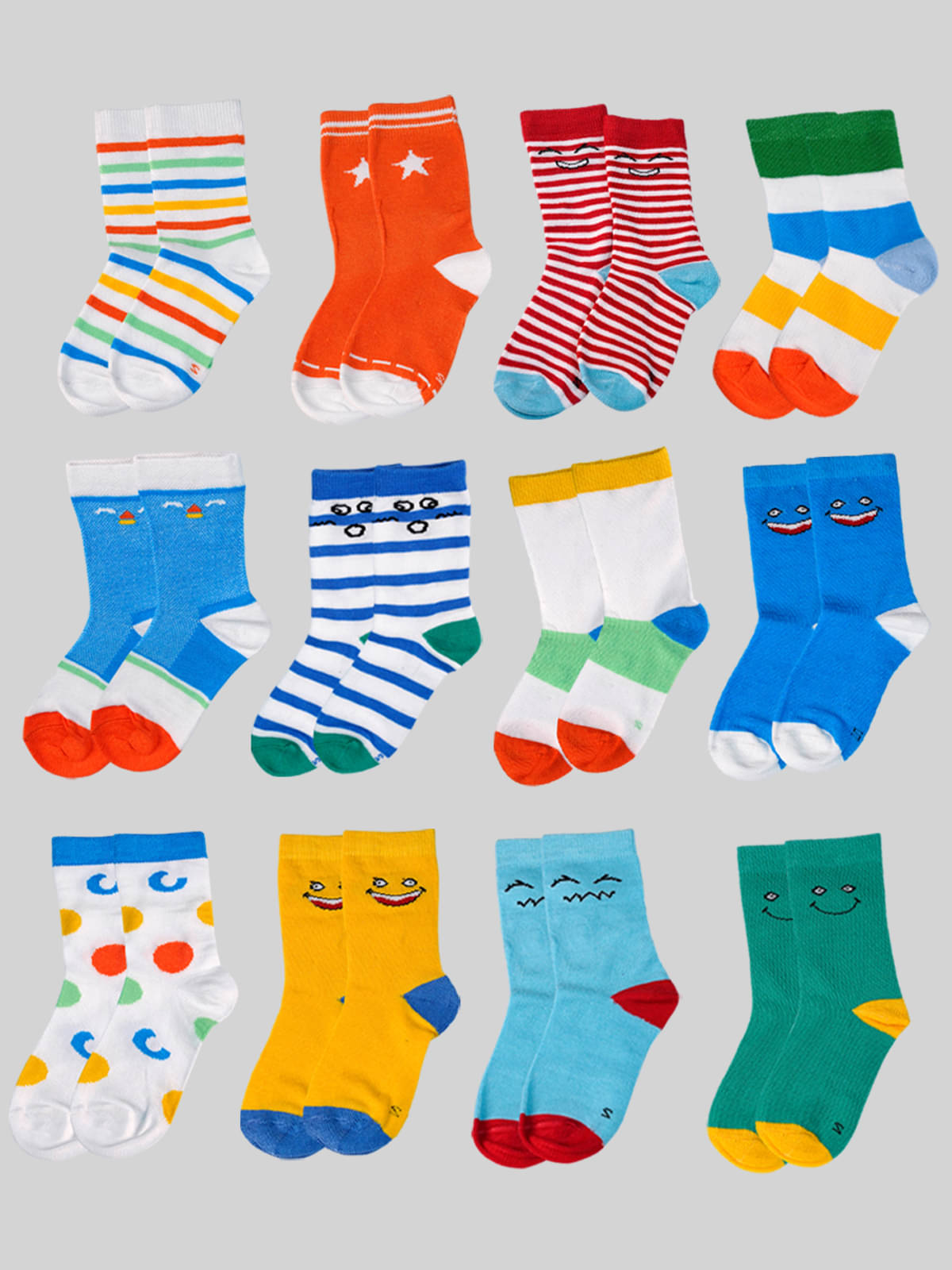 Kuchipoo Pack of 12 Unisex for Baby Cotton Ankle Length Socks ( Multocolor 11 ) Kuchipoo Pack of 12 Unisex for Baby Cotton Ankle Length Socks ( Multocolor 11 )