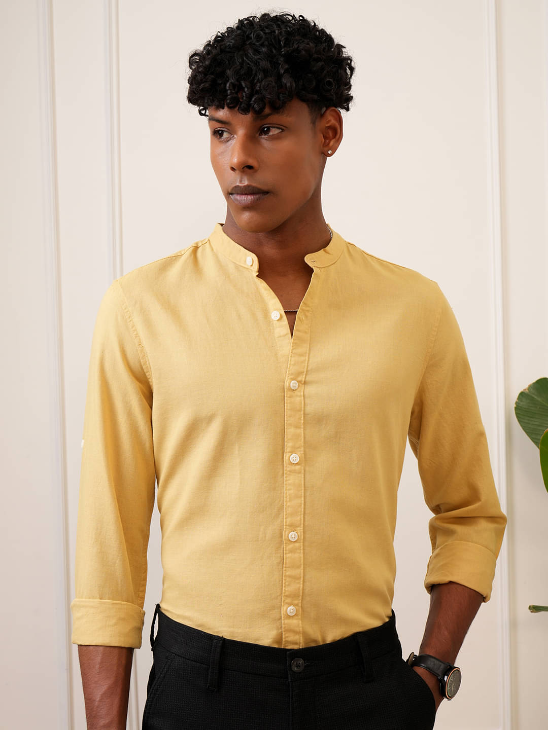     			Locomotive 100% Cotton Regular Fit Solids Full Sleeves Men's Casual Shirt - Gold ( Pack of 1 )