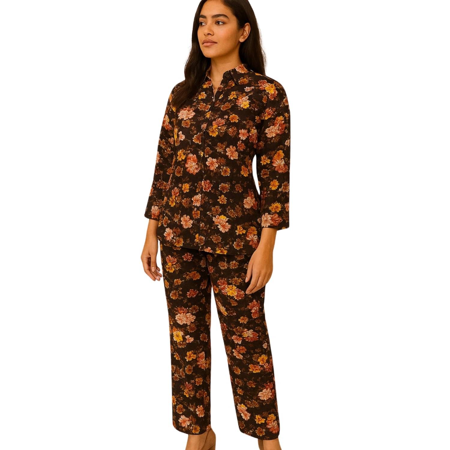 Maddock Women Printed Shirt With Joggers Co-Ord Set ( Multicolor ) Maddock Women Printed Shirt With Joggers Co-Ord Set ( Multicolor )