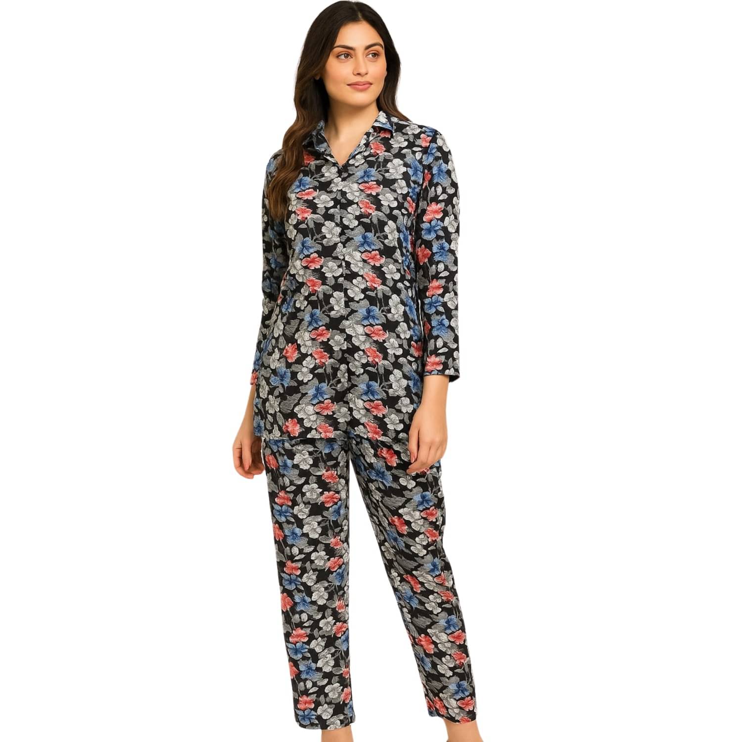 Maddock Women Printed Shirt With Joggers Co-Ord Set ( Multicolor )     			Maddock Women Printed Shirt With Joggers Co-Ord Set ( Multicolor )