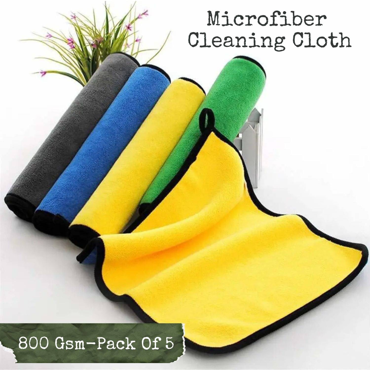     			Microfiber Cloth pack of 5 600 Gsm , Car cleaning cloth, Multicolour(30X40 cm)