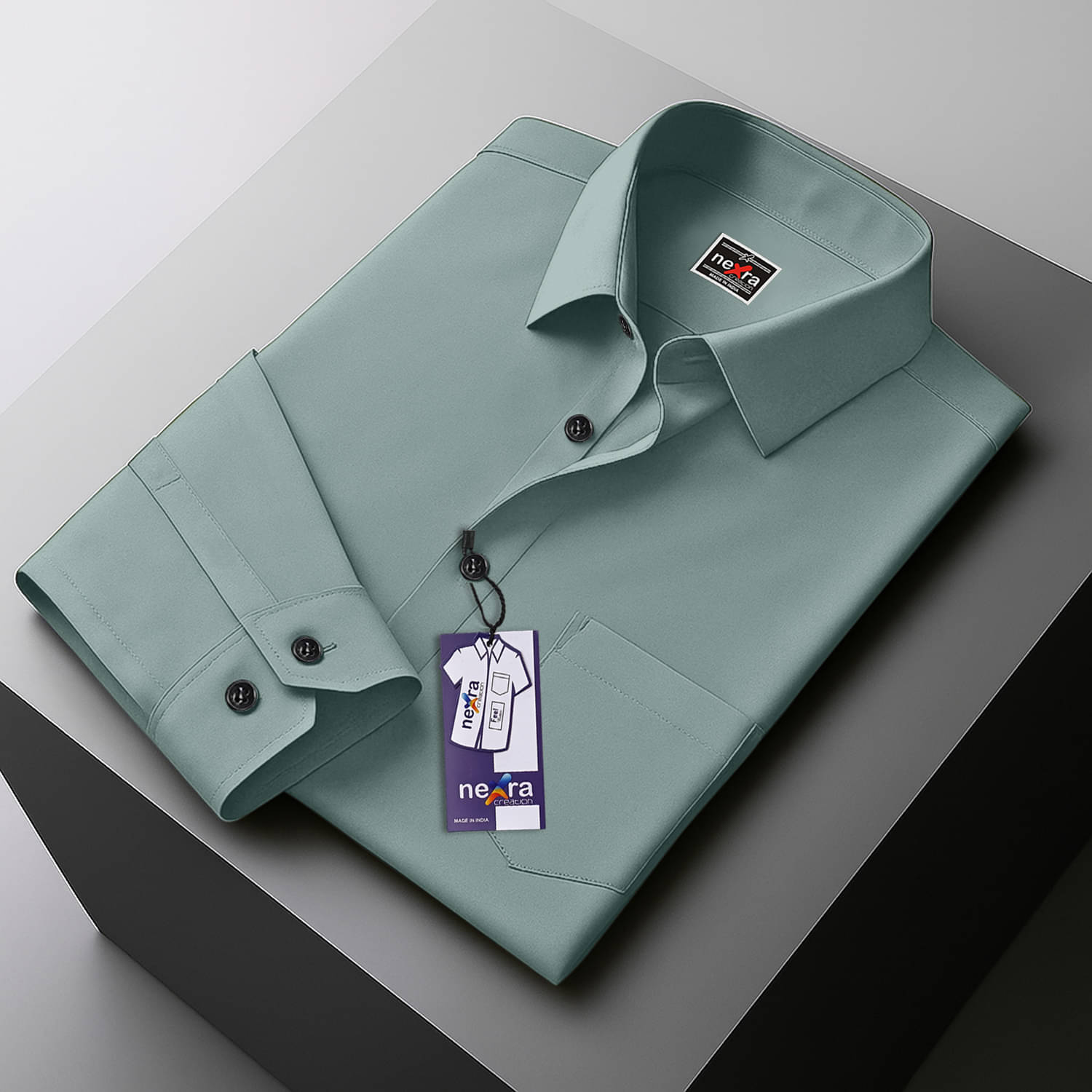 Nexra Creation Cotton Blend Regular Fit Solids Full Sleeves Men's Casual Shirt - Mint Green ( Pack of 1 ) Nexra Creation Cotton Blend Regular Fit Solids Full Sleeves Men's Casual Shirt - Mint Green ( Pack of 1 )