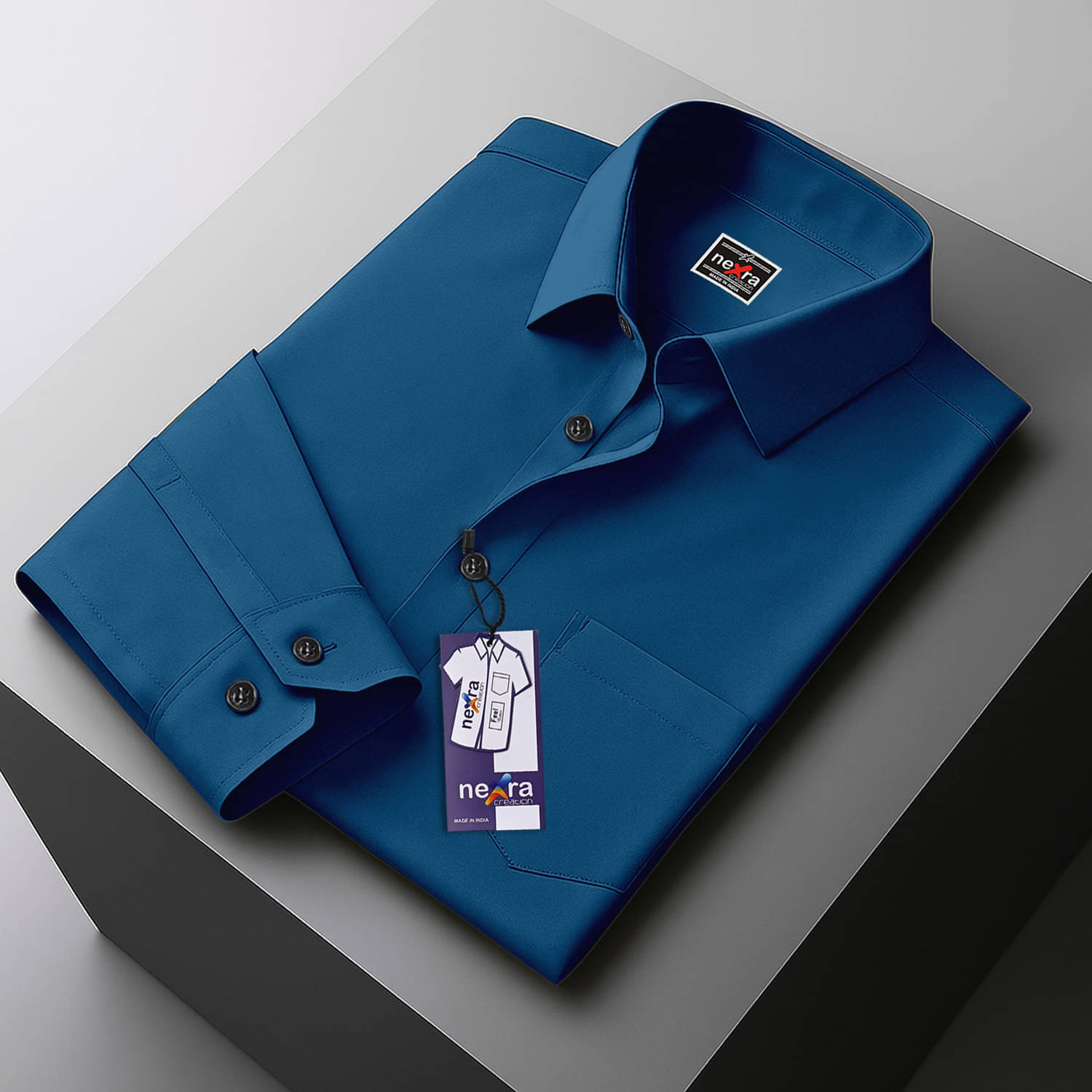 Nexra Creation Cotton Blend Regular Fit Solids Full Sleeves Men's Casual Shirt - Teal ( Pack of 1 ) Nexra Creation Cotton Blend Regular Fit Solids Full Sleeves Men's Casual Shirt - Teal ( Pack of 1 )