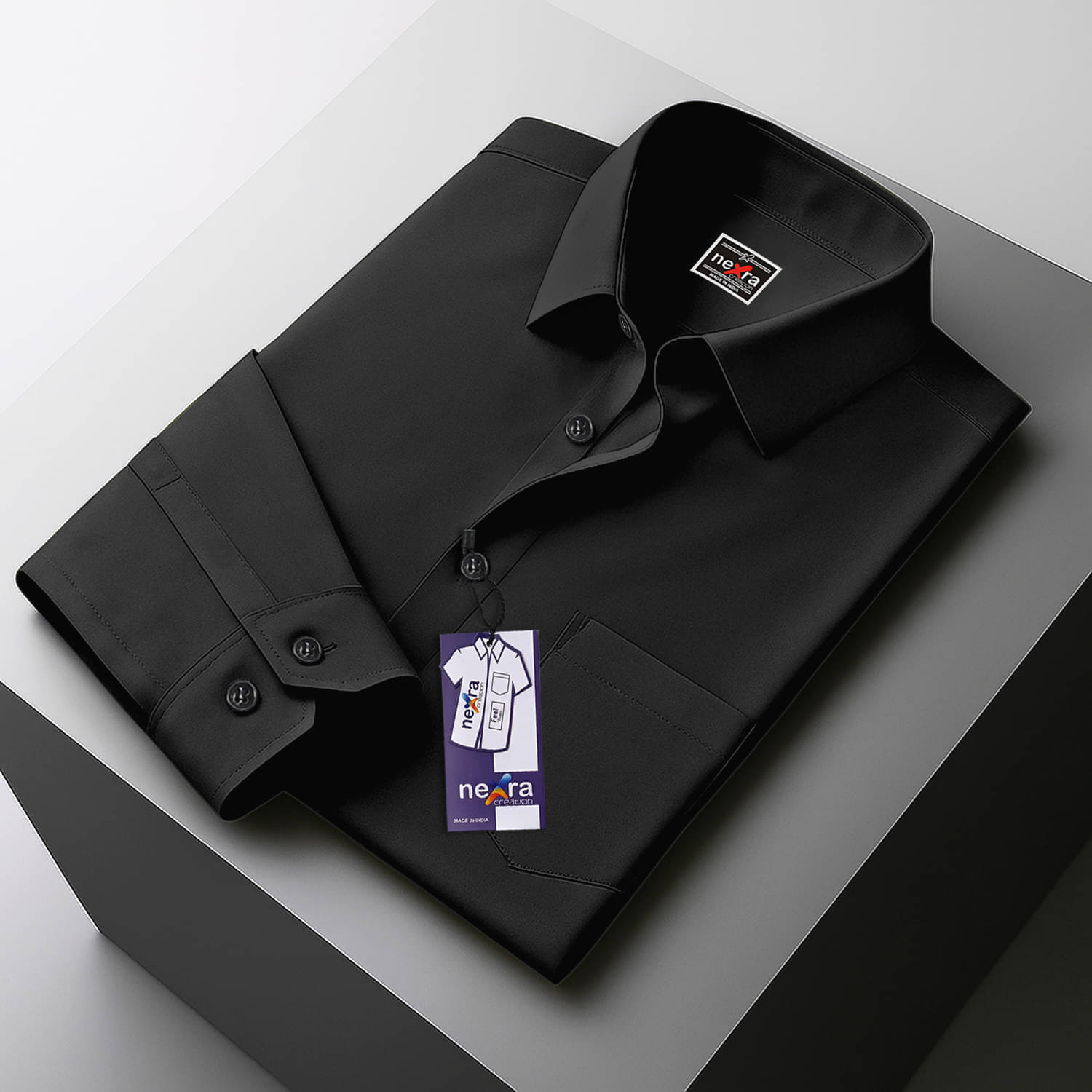 Nexra Creation Cotton Blend Regular Fit Solids Full Sleeves Men's Casual Shirt - Black ( Pack of 1 ) Nexra Creation Cotton Blend Regular Fit Solids Full Sleeves Men's Casual Shirt - Black ( Pack of 1 )