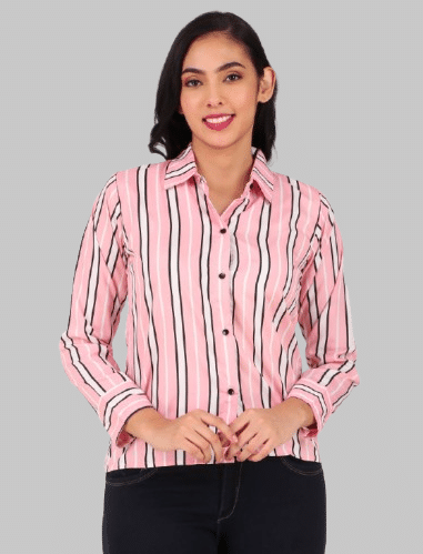     			PRIJHON Women's Crepe A-Line Top ( Pink )