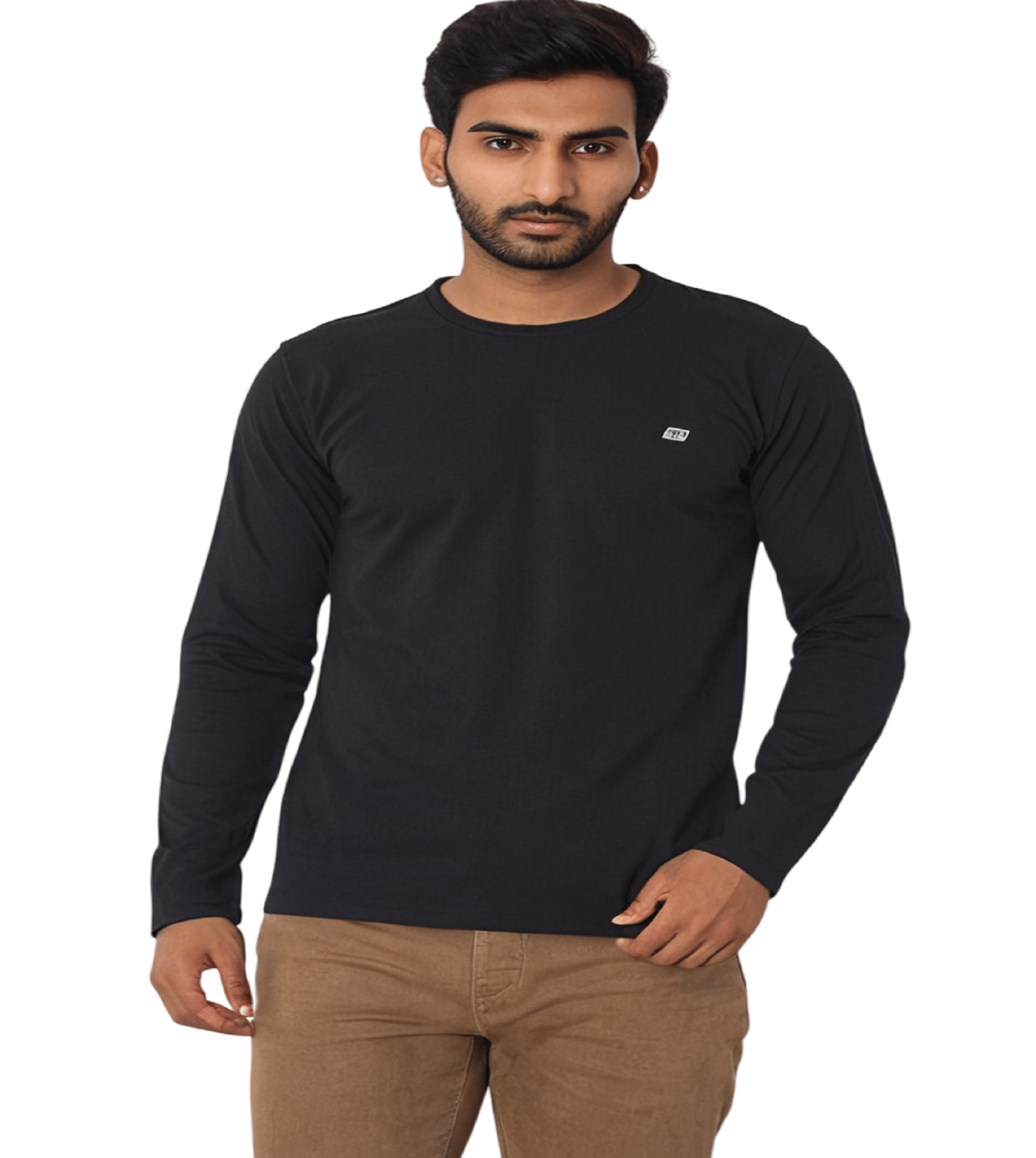 STE COLLECTION Men Polyester Regular Fit Solid T-Shirt ( Black ) STE COLLECTION Men Polyester Regular Fit Solid T-Shirt ( Black )