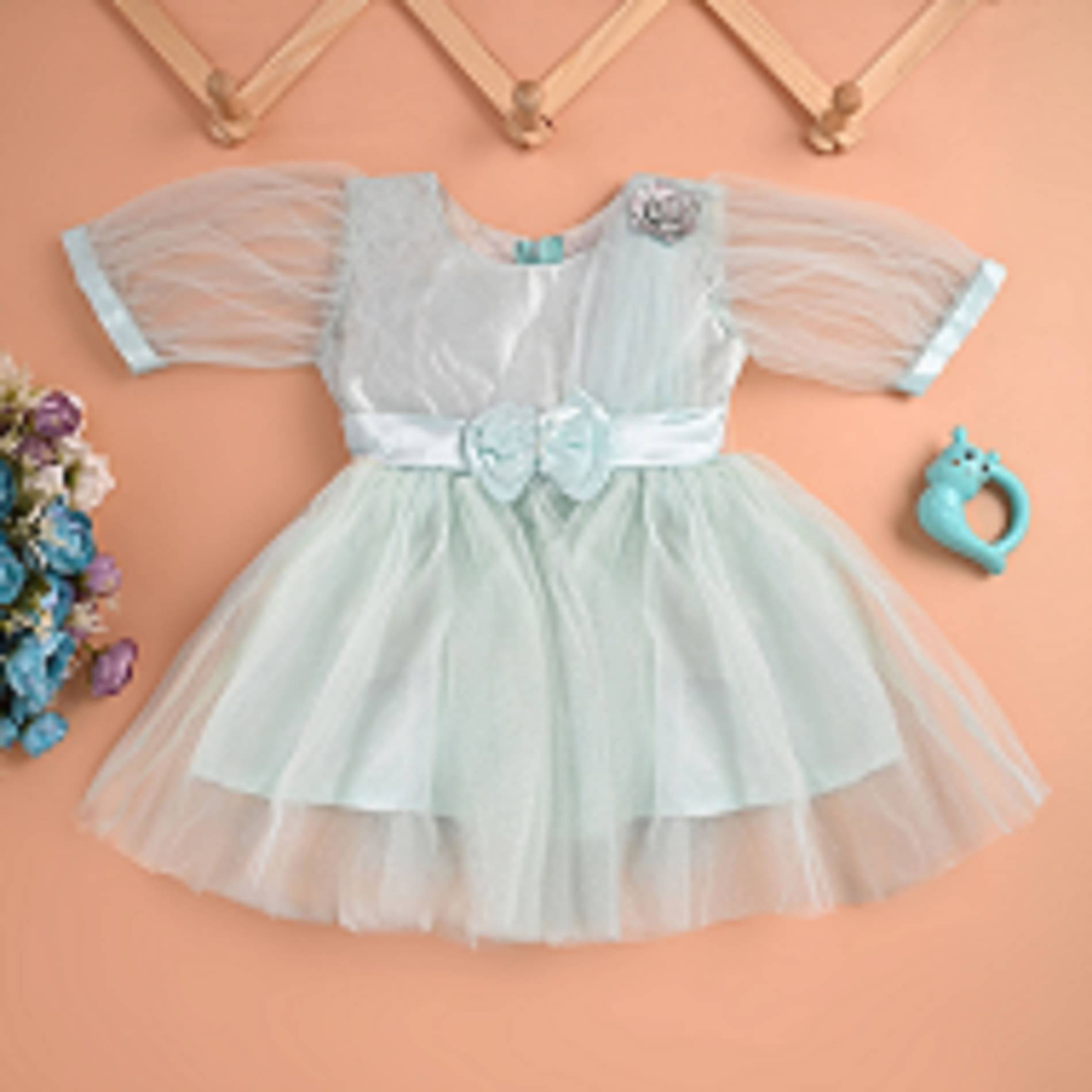 STE COLLECTION Net Frock For Baby Girls ( Pack of 1 , Sea Green ) STE COLLECTION Net Frock For Baby Girls ( Pack of 1 , Sea Green )