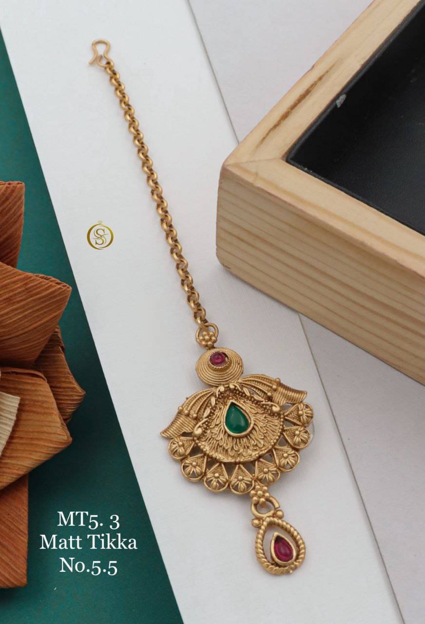     			TKRB SALES Golden Maang Tikka ( Pack of 1 )