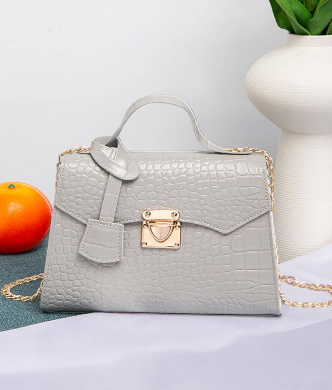     			gufrina Sling Bag PU Set of 1 ( Light Grey )