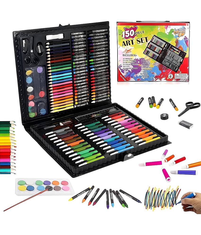150 Pieces Art Set for Kids with Case, Art and Craft Supplies Kit for Drawing and Painting - Stationery | Buy online on ZillyBuy