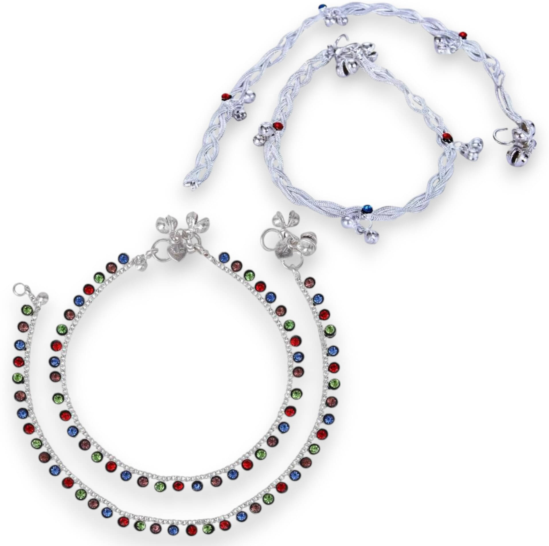 AKLINA Multicolor Anklets ( Pack of 2 ) AKLINA Multicolor Anklets ( Pack of 2 )
