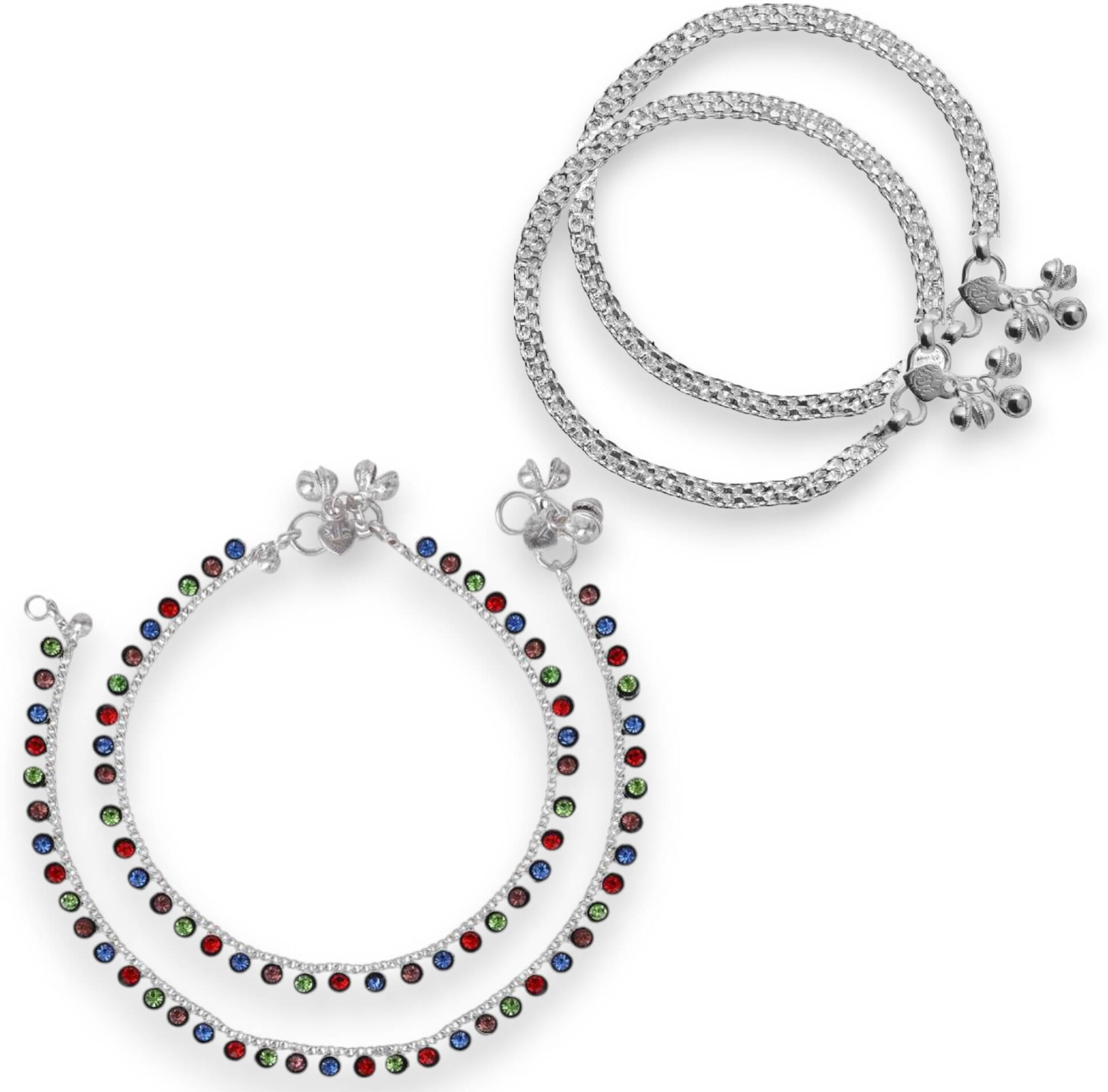     			AKLINA Multicolor Anklets ( Pack of 2 )
