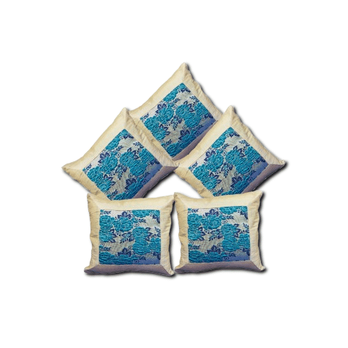     			ATHNICX Set of 5 Polyester Floral Square Cushion Cover (40X40)cm - Multicolor