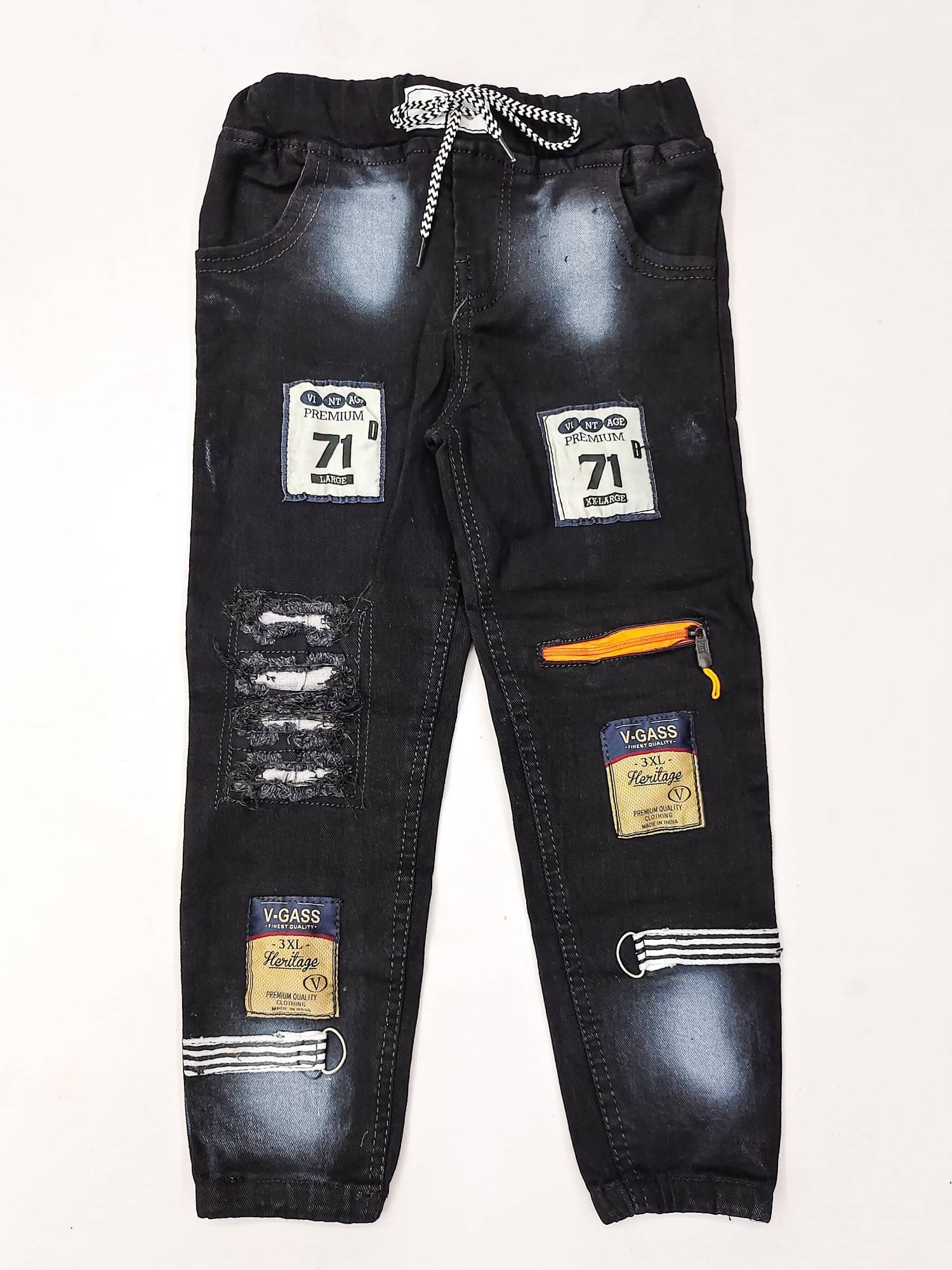     			Aarya Designer Pack of 1 Boys Denim Jeans ( Black )