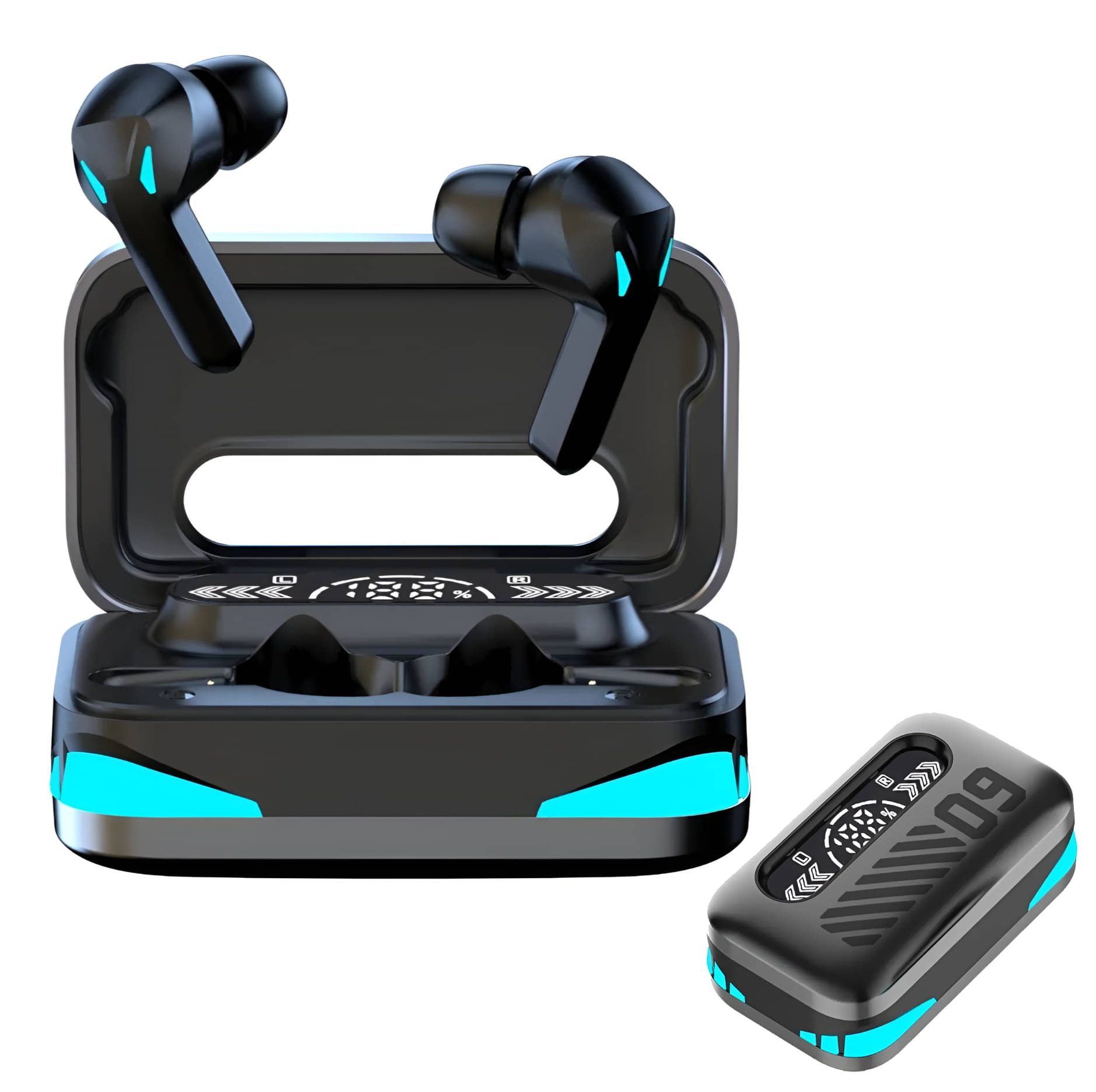     			COREGENIX DM-09 TWS True Wireless Earbuds with Digital Display & 120H Playtime with Type-C Fast Charging, BTv 5.4 with Instant Pair, Clear Calling ENC Mics, 45ms Low Latency Gaming Mode Ear Buds
