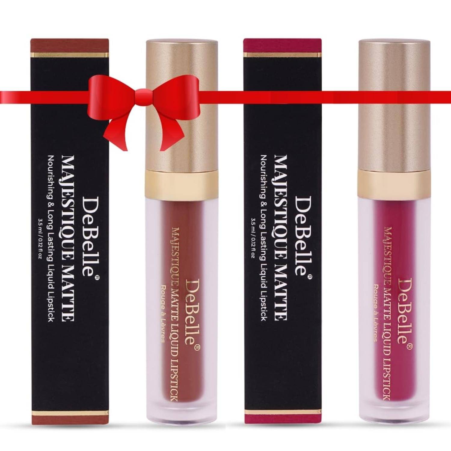     			DeBelle Brown Matte Smudge Free Liquid Lipstick ( Pack of 2 )