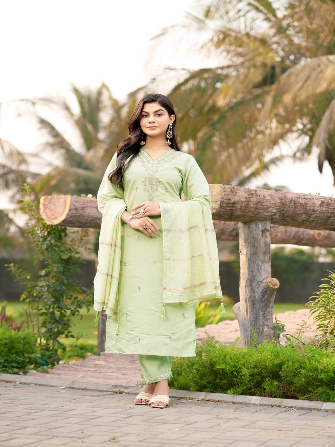Derifa Women Silk Blend Embroidered A-line Kurti With Harems Pants ( Sea Green ) Derifa Women Silk Blend Embroidered A-line Kurti With Harems Pants ( Sea Green )