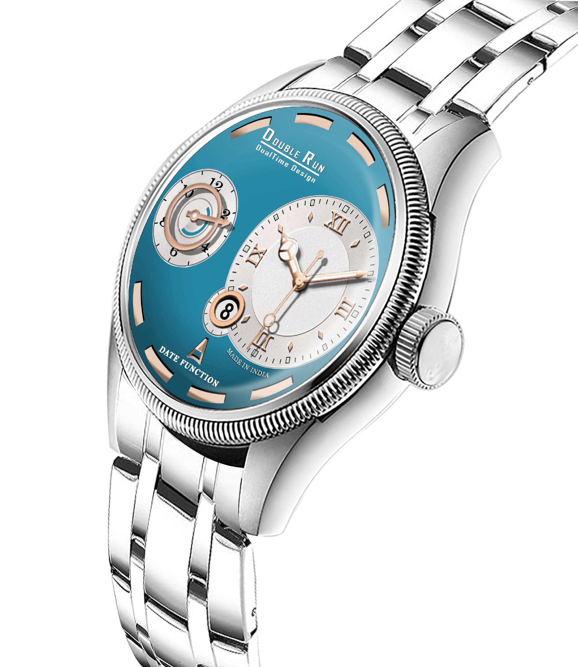     			DoubleRun Silver Metal Chronograph Men's Watch