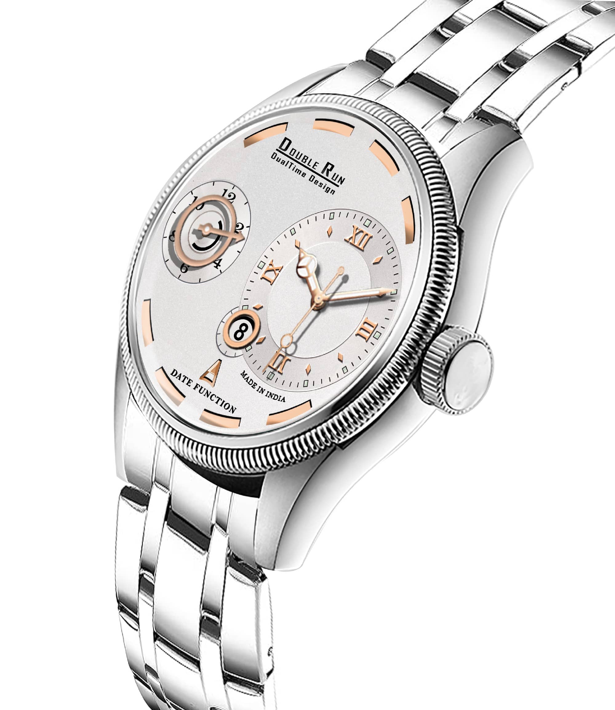 DoubleRun Silver Metal Chronograph Men's Watch