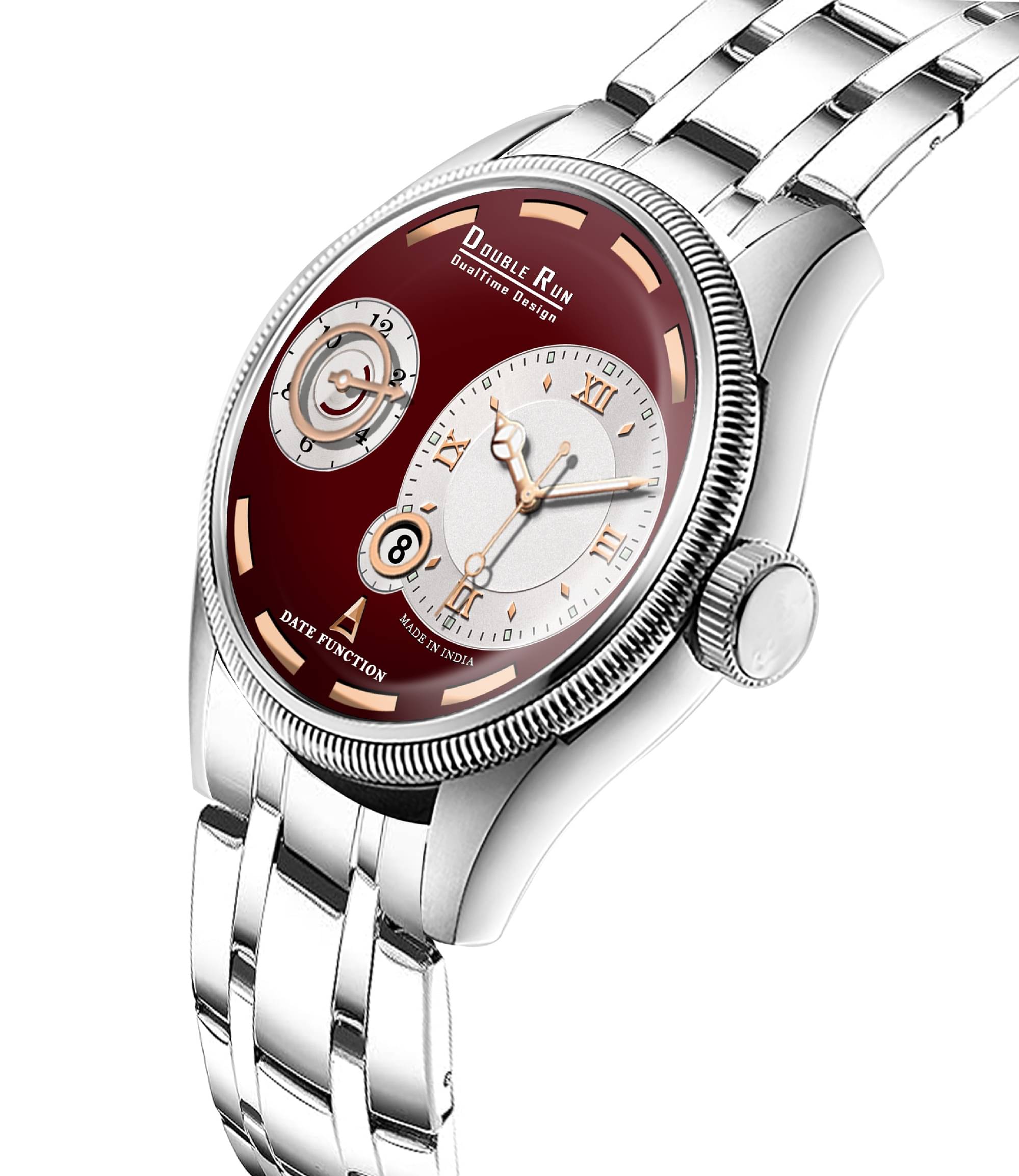     			DoubleRun Silver Metal Chronograph Men's Watch