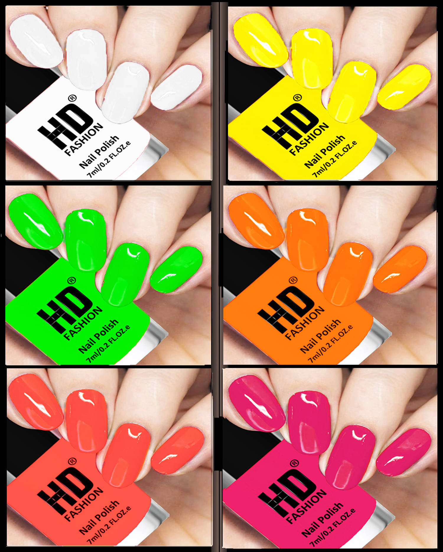     			HD fashion Multi Glossy Nail Polish Kit 42 ( Pack of 6 )