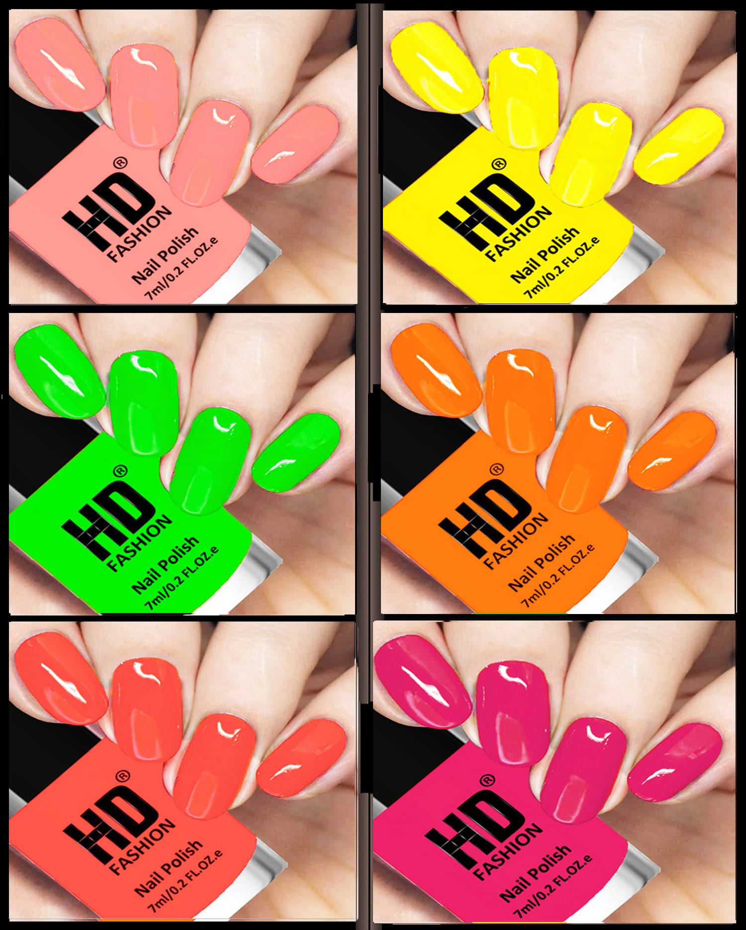     			HD fashion Multi Glossy Nail Polish Kit 42 ( Pack of 6 )