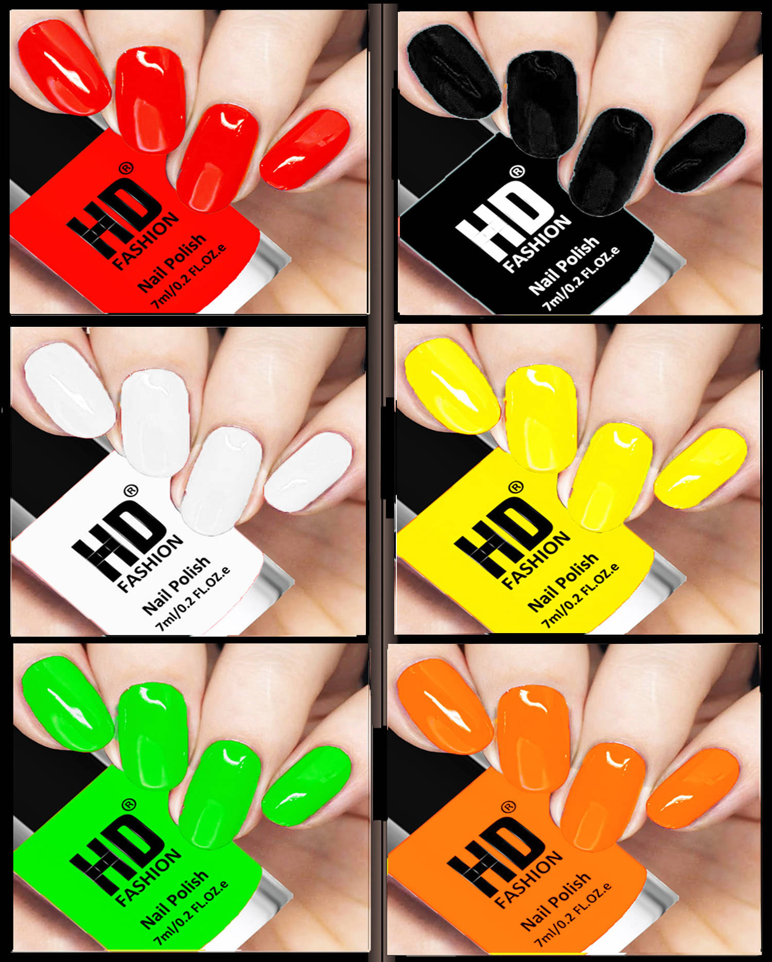     			HD fashion Multi Glossy Nail Polish Kit 42 ( Pack of 6 )