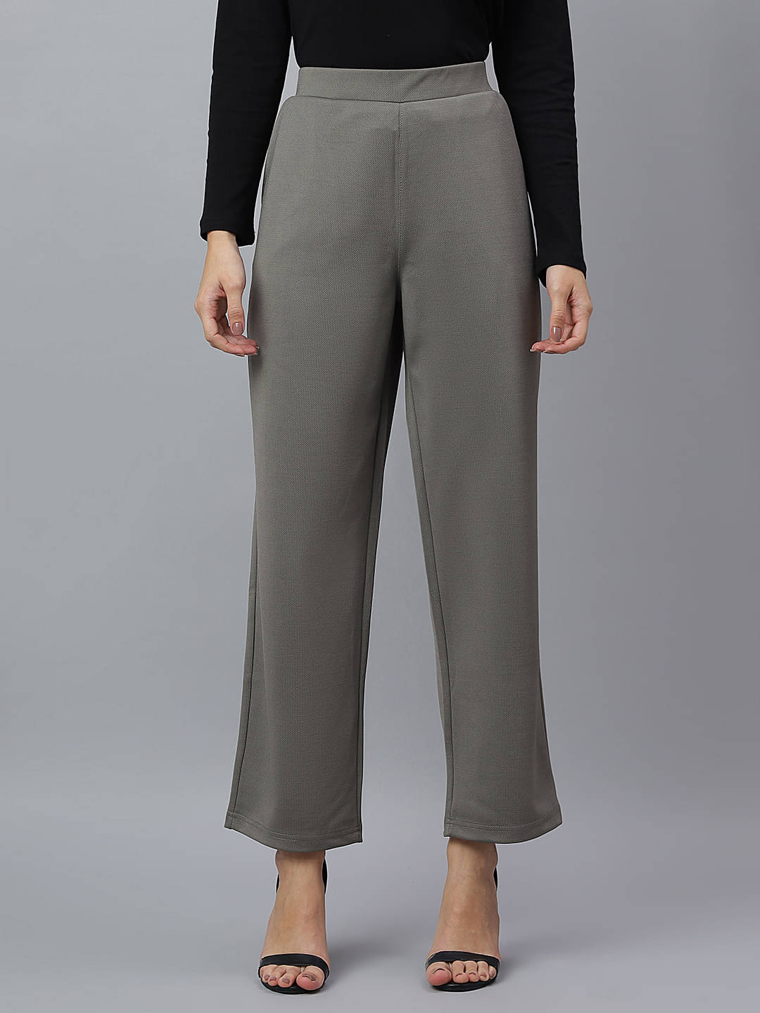     			HJ HASASI Pack of 1 Lycra Straight Women's Casual Pants ( Olive )