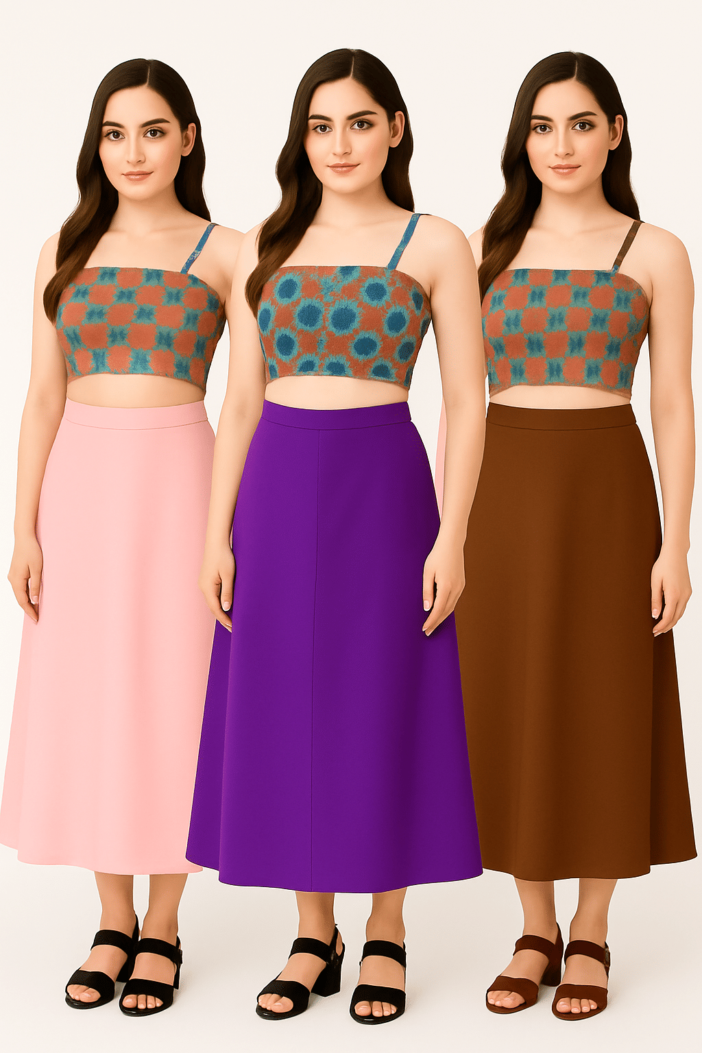     			JTG enterprises Multicoloured Cotton Petticoat - Pack of 3