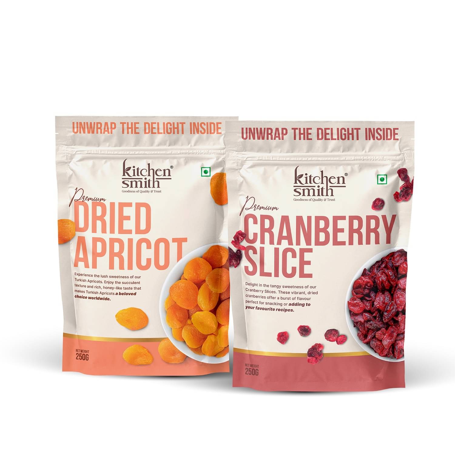     			KITCHENSMITH Dried Apricot & Blueberry Tasty Tangy Nutritious Combo 250gm (Pack of 2)