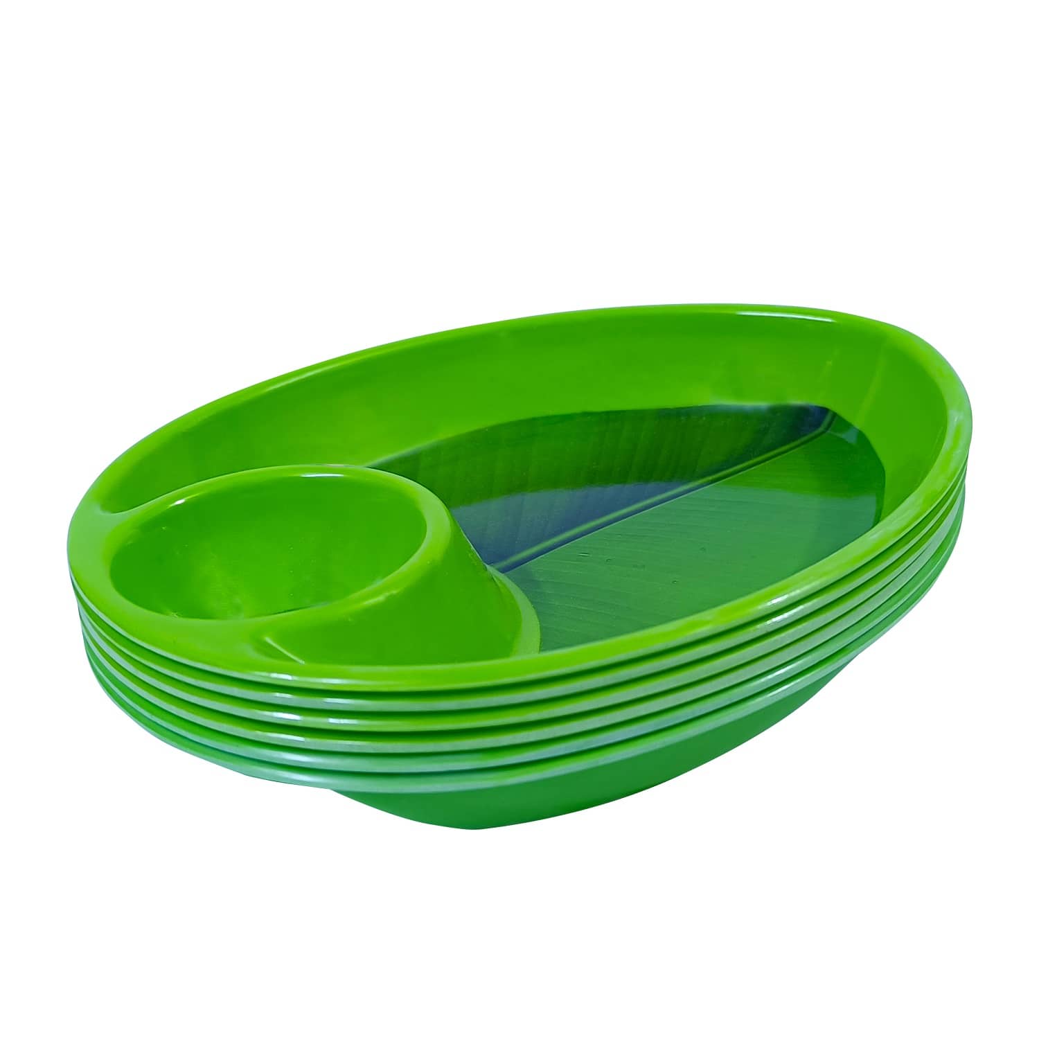 Laserbot 6 Pcs Melamine Dark Green Platter