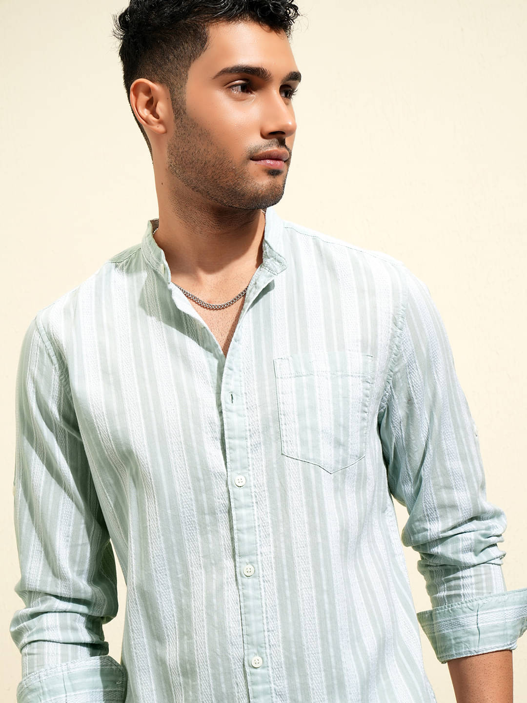 Locomotive 100% Cotton Regular Fit Striped Full Sleeves Men's Casual Shirt - Olive ( Pack of 1 ) Locomotive 100% Cotton Regular Fit Striped Full Sleeves Men's Casual Shirt - Olive ( Pack of 1 )
