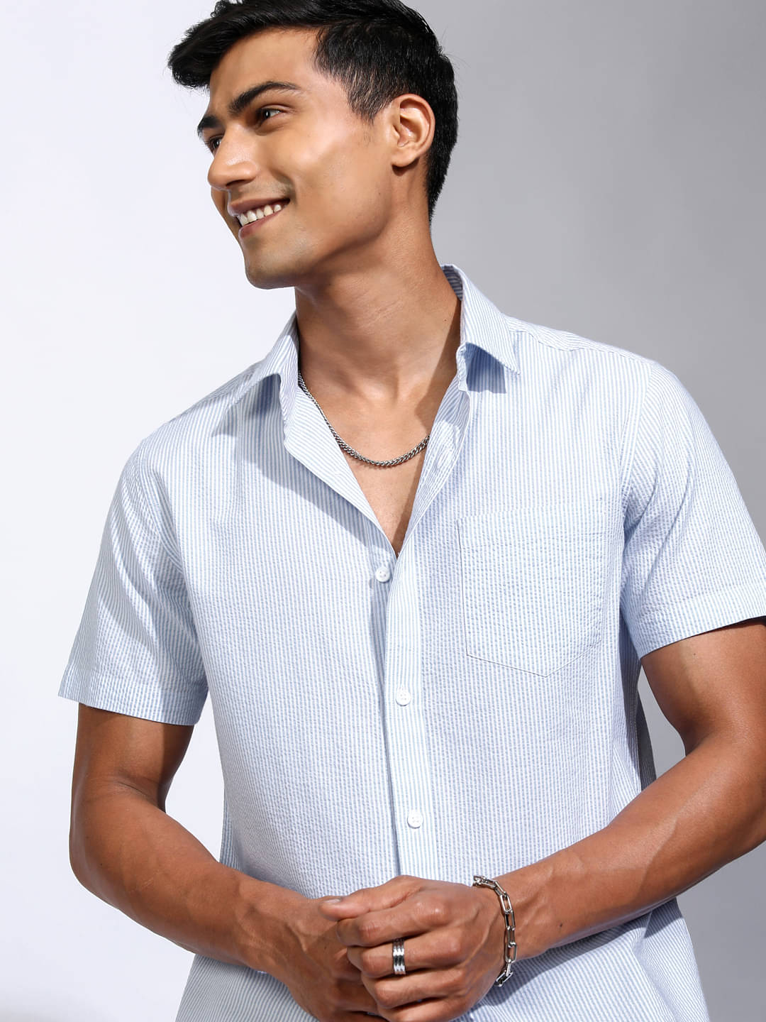 Locomotive 100% Cotton Regular Fit Striped Half Sleeves Men's Casual Shirt - Multicolor ( Pack of 1 ) Locomotive 100% Cotton Regular Fit Striped Half Sleeves Men's Casual Shirt - Multicolor ( Pack of 1 )