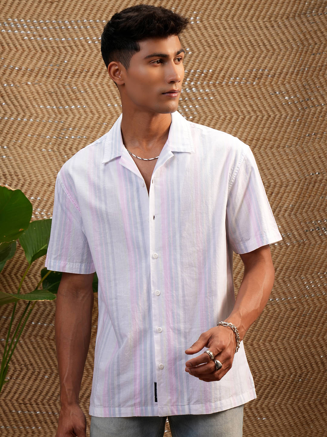 Locomotive 100% Cotton Regular Fit Striped Half Sleeves Men's Casual Shirt - Multicolor ( Pack of 1 ) Locomotive 100% Cotton Regular Fit Striped Half Sleeves Men's Casual Shirt - Multicolor ( Pack of 1 )