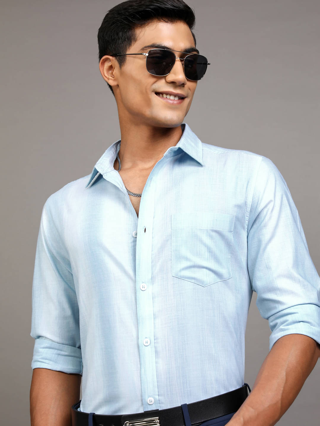 Locomotive Cotton Blend Regular Fit Striped Full Sleeves Men's Casual Shirt - Light Blue ( Pack of 1 ) Locomotive Cotton Blend Regular Fit Striped Full Sleeves Men's Casual Shirt - Light Blue ( Pack of 1 )