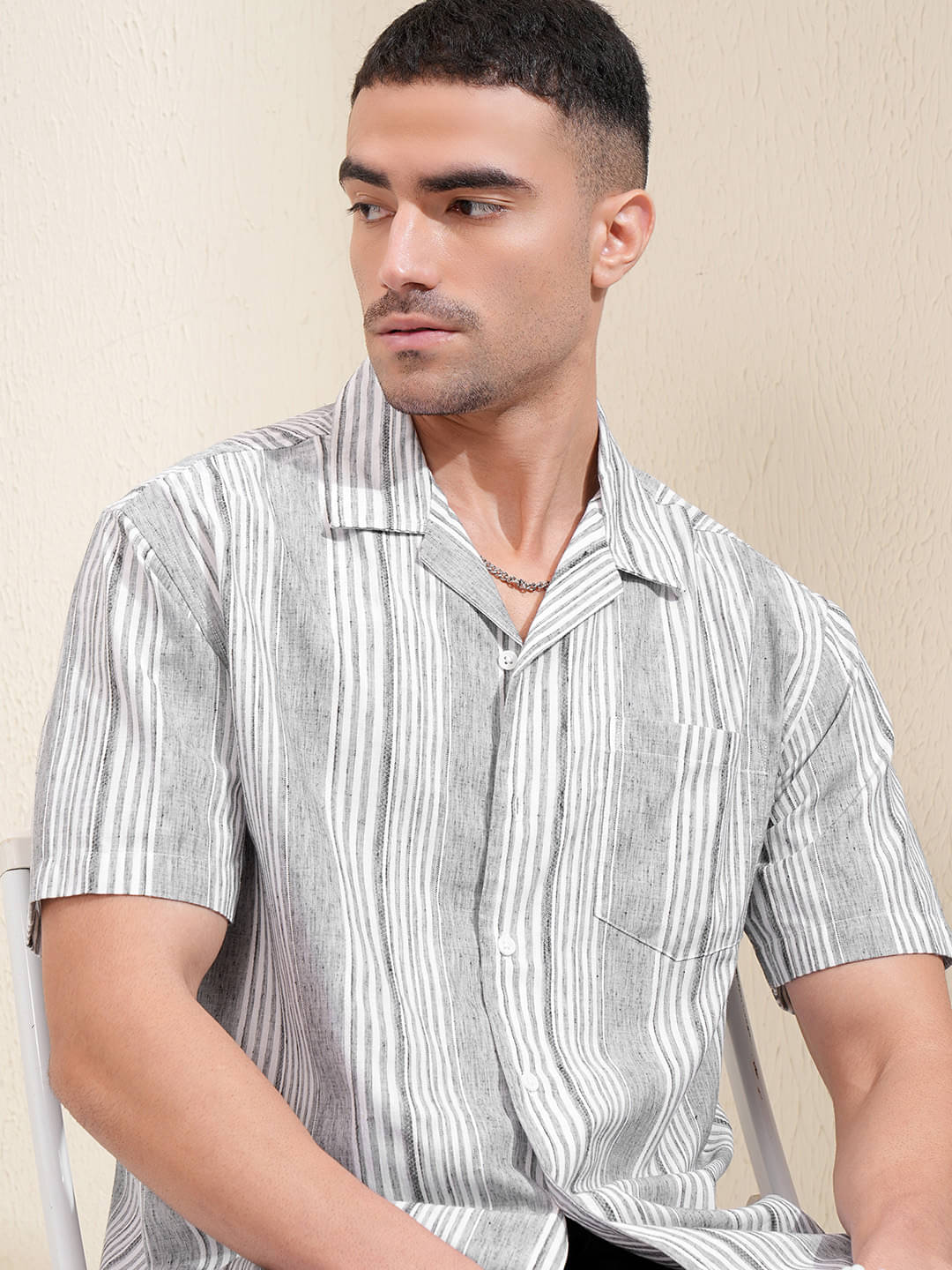 Locomotive Cotton Blend Relaxed Fit Striped Half Sleeves Men's Casual Shirt - Multicolor ( Pack of 1 ) Locomotive Cotton Blend Relaxed Fit Striped Half Sleeves Men's Casual Shirt - Multicolor ( Pack of 1 )